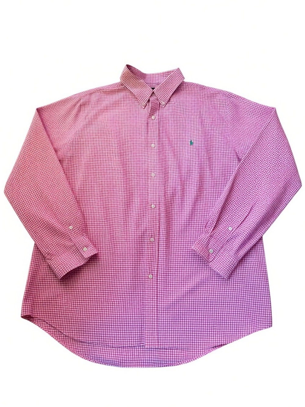 Polo Ralph Lauren Button Down Shirt Mens XXL Classic Pink Gingham Pony Stretch